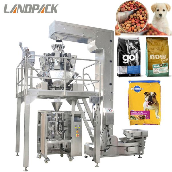 Alimenti per animali Alimenti per animali Alimenti per gatti Alimenti per cani Confezionatrice verticale per guarnizioni di riempimento con bilancia combinata