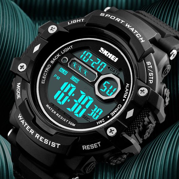 

skmei brand men sports watches fashion chronos countdown men's waterproof led digital watch man clock reloj hombre, Slivery;brown