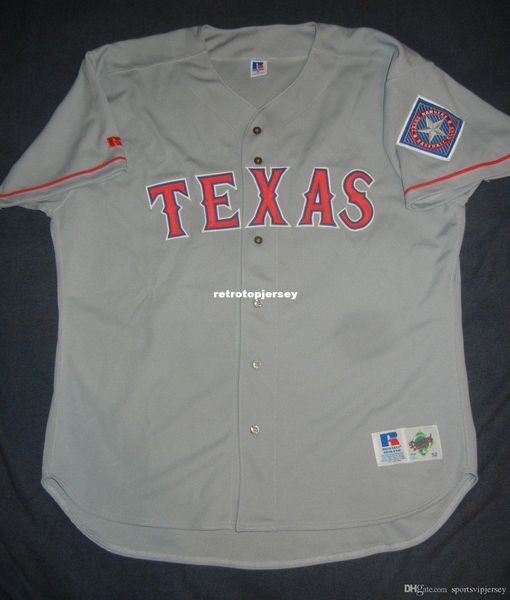 

retro russell athletic texas grey jersey 1995 blank rodriguez mens stitched baseball jerseys, Black;blue