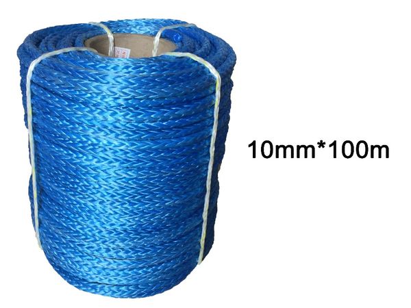 

factory direct sale 10mm * 100m uhmwpe synthetic winch rope for 4x4 atv utv off-road