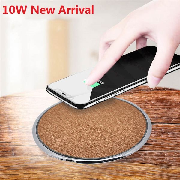 

for iphone 11 pro max xs 10w fast wireless charger qi quick charging pad for samsung galaxy note10+ s10+ goophone smartphone