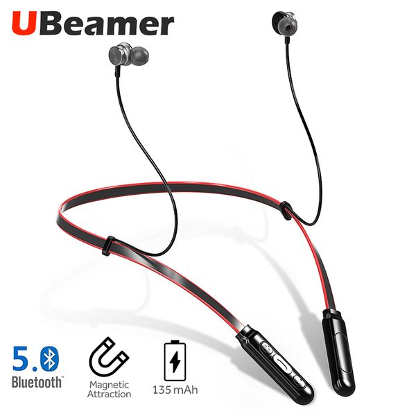 

ubeamer bluetooth v5.0 earphone q9 wireless headphones waterproof earphone with microphone stereo for i10 call/sport