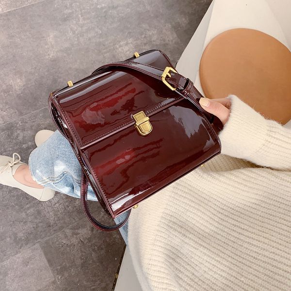 

women handbag female 2020 new brand messenger cross-body bag shiny patent leather fashion small square shoulder bag