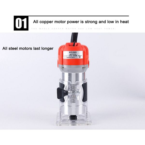 

woodworking electric trimmer 650w 30000rpm wood milling engraving slotting trimming machine hand carving machine wood router