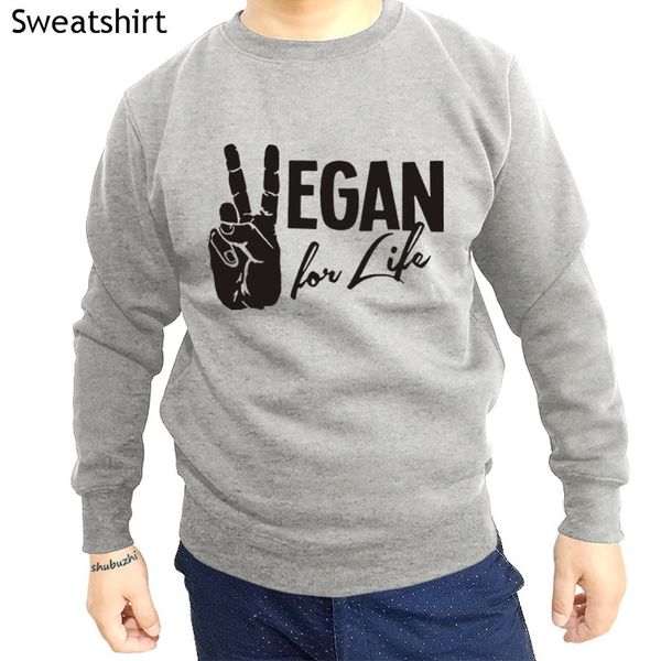 

cotton style autumn hoodies vegan hoodie vegan for life vegetarian animal rights brand men winter sweatshirt hoody, Black