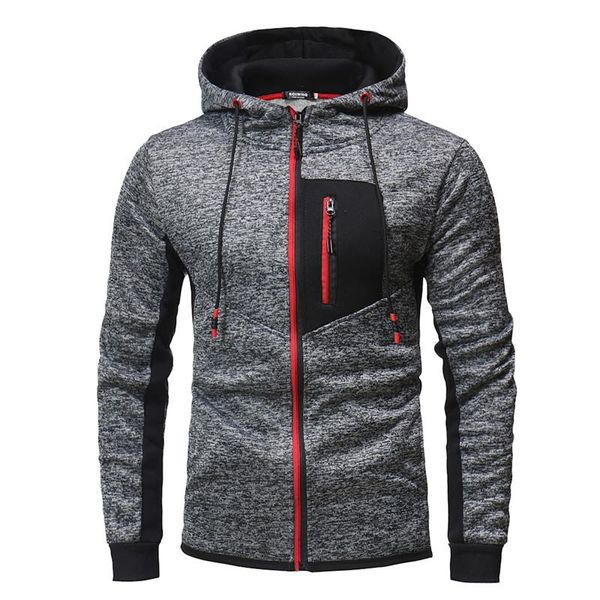 

autumn panelled mens zipper hoodies mens designer cardigan sports hoodies casual pullover loose men hooded clothing, Black