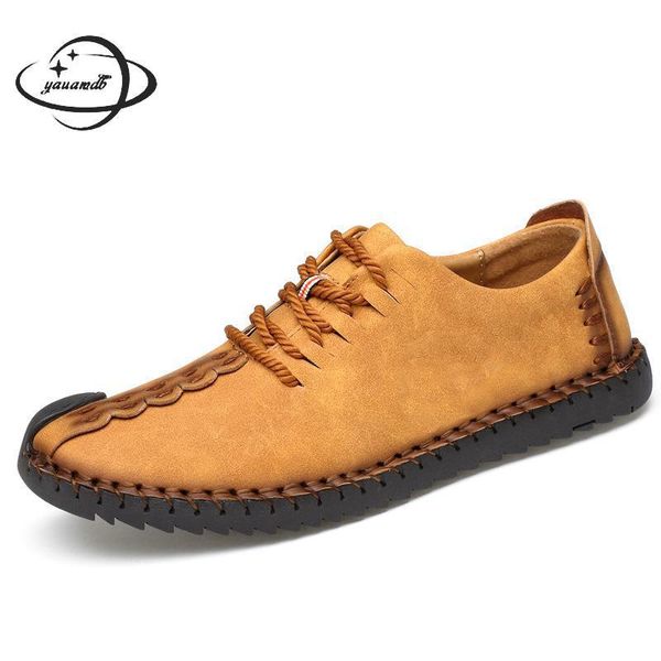 

mens casual shoes male spring autumn lounger manual shoes lace-up slip-on large size soft bottom fisherman man h59, Black