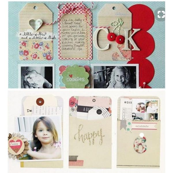 

12pcs craft scrapbook paper craft paper label bookmark message card scrapbook handbook handmade card decoration accessories