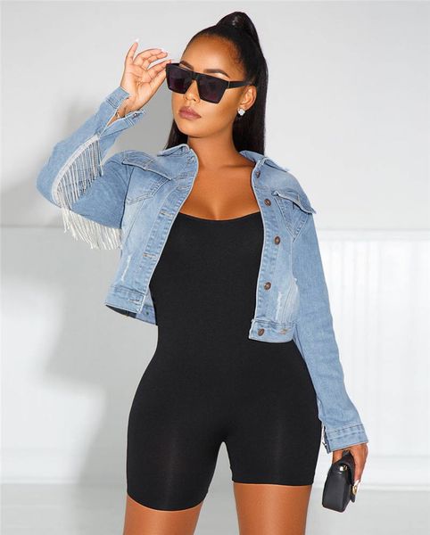 

womens jackets solid womens designer jackets with tassel long sleeve short style womens causal females jackets new arrivals, Black;brown