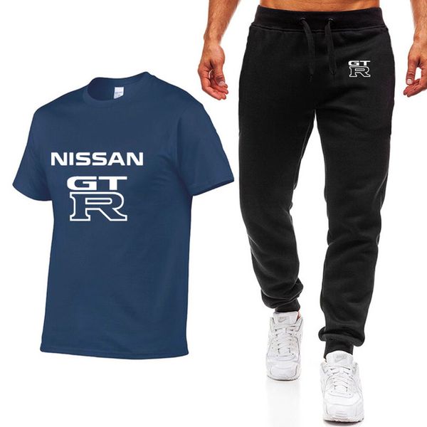 

new fashion summer men t shirts gtr car printed hip hop casual cotton short sleeve t-shirt+pants suit cloth h