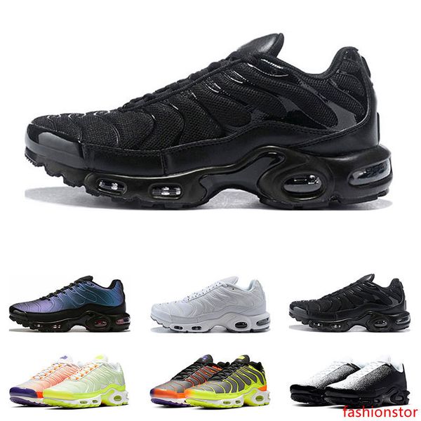 

2020 running shoes fashion tn plus mens triple black white color flip laser hyper crimson volt outdoor sports sneakers trainers size 40-46