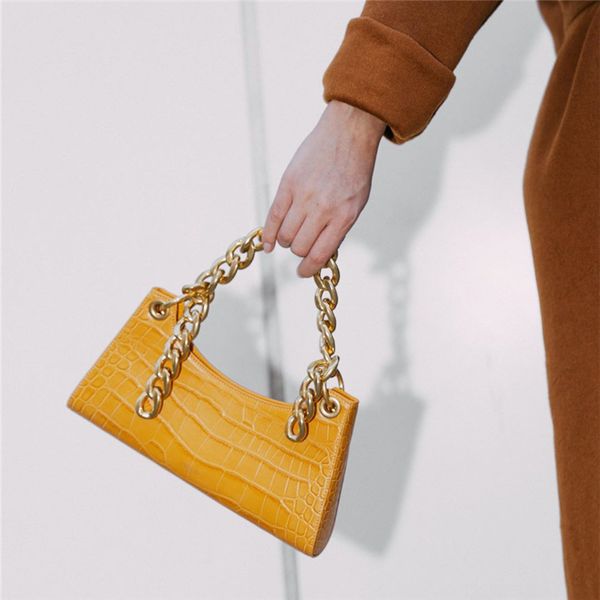 

apede mod подмышек bag gold-tone цепь сумка багет крокодил pattern кожа ниша проектировщик плеча мешок руки