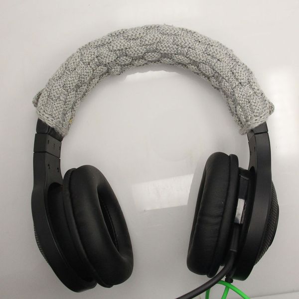 

comfort wool headband protector cushion cover for over ear headphones grey