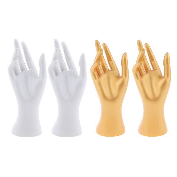 

4x female mannequin hand for jewelry bracelet watch display - 2 colors, Black;white