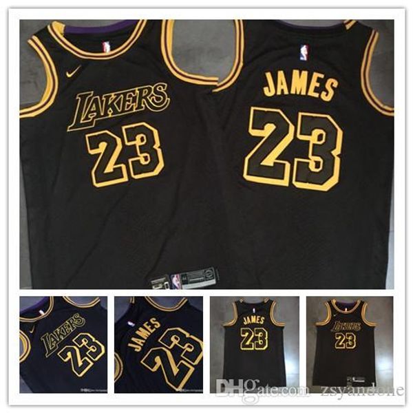 

los angeles lakers 23# james secret embroidery city nba edition black gold snake basketball jersey