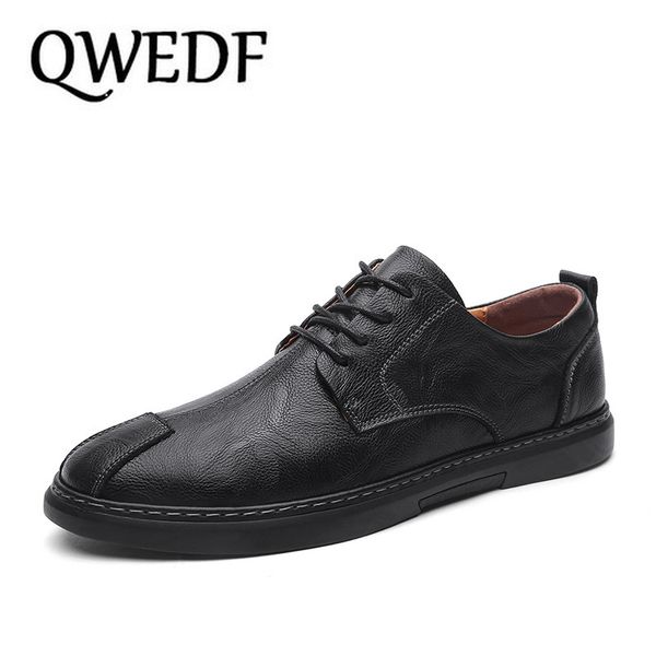 

2019 brand breathable men's oxford shoes dress shoes men flats fashion leather casual work x13-45, Black