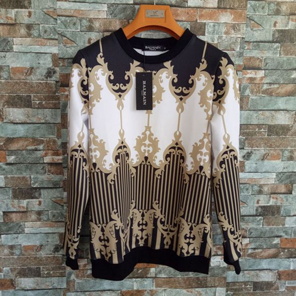 

balmain summer men sweatshirts causual fashional for gold white black clothing kanye west 700 match ing