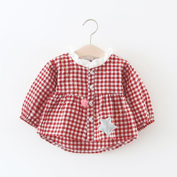 

baby spring coat, long sleeve plaid shirt, Blue