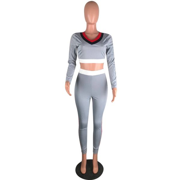 

2 piece set women outfit two piece set crop legging sweatpants fitness v-neck crop hoodies sweatshirt jogging tracksuit, White