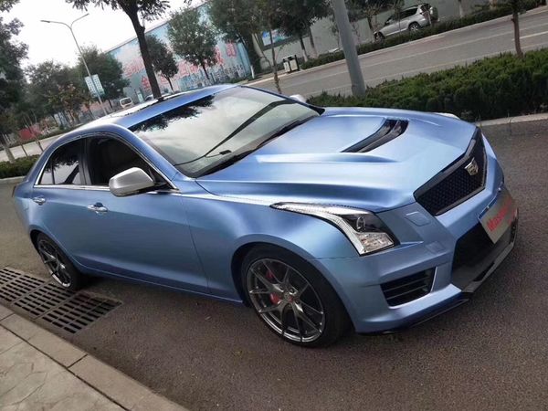 Премиальная жемчужная матовая тумана Blue Metallic Car Vinyl Wrap Foil с наклейкой с наклейкой с воздушной наклейкой.