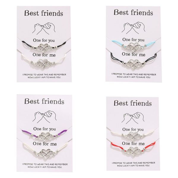 Großhandel Freundschaftskarten-Kettenarmband Herzarmband mit Geschenkkarten Modeschmuck Accessoires Geschenk für Freunde