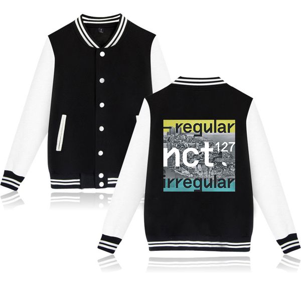 

nct 127 regular jacket coat print nct 127 casual men women fashion baseball uniform mens elegant clothes, Black;brown