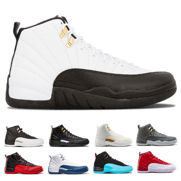 

new 12s taxi college navy the master men basketball shoes 12 cherry deep royal blue wolf grey university blue gym red sports sneakers