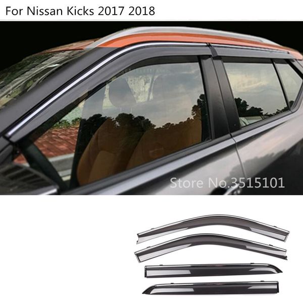 

car cover stick styling plastic window glass wind visor rain / sun guard vent 4pcs for n kicks 2017 2018