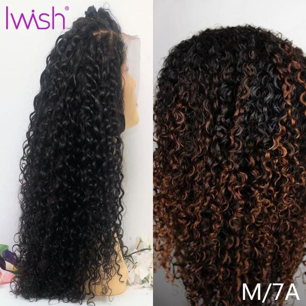 

mongolian afro remy 13x4 150 kinky curly lace front wig in glueless transparent lace front human hair wigs pre plucked for women, Black;brown