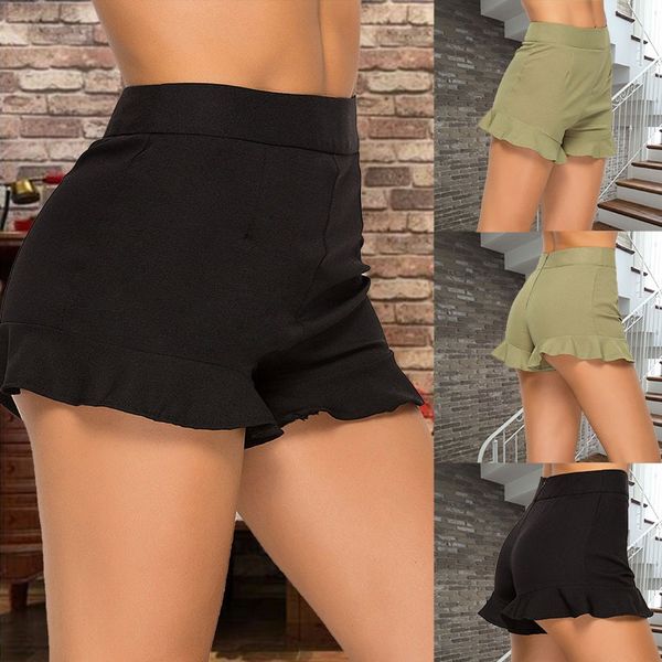 

casual shorts women ruffled high waist shorts summer thin short fashion short for women female s-2xl size, White;black