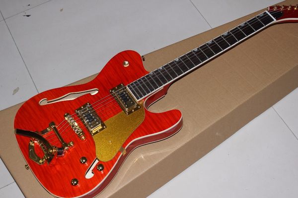 

wholesale and retail new red tele jazz electric guitar, rosewood fingerboard, frets cream binding, 20190117