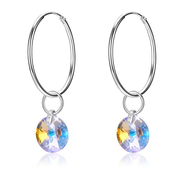 

crystal from swarovski element s925 sterling silver circle fashion crystal pendant earrings sve319 jewelry gift for women girls