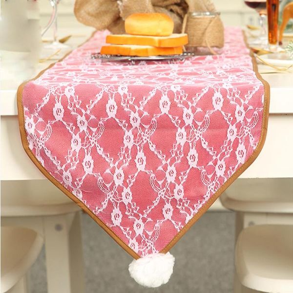 

christmas table flag velvet lace table runner mat festival party home decor