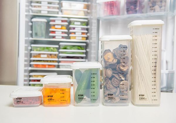 

storage bottles & jars plastic sealed box candy fruit basket grain transparent multi-capacity kitchen container #5.15