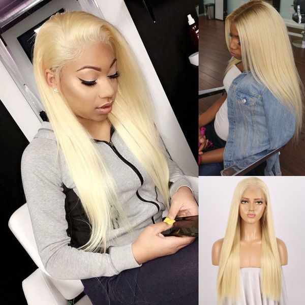 Indian Remy Human Hair 613 Blonde 9a Lace Front Wig Honey Blonde
