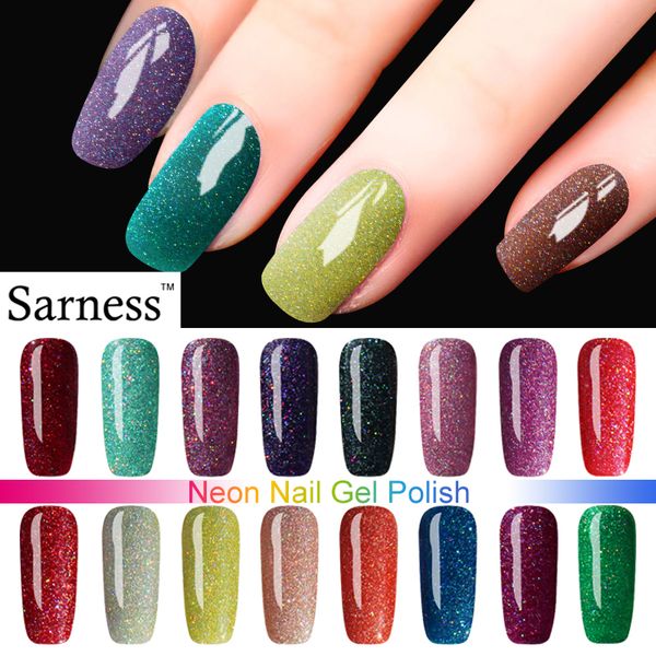 

sarness 3pcs gel color neon uv nail gel polish soak off gellak long lasting uv nail glue primer led lamp polish set, Red;pink