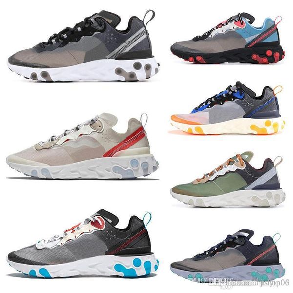 

2019 undercover react element running shoes for men women neptune green total orange royal tint athletic sneakers size 5-12dt3