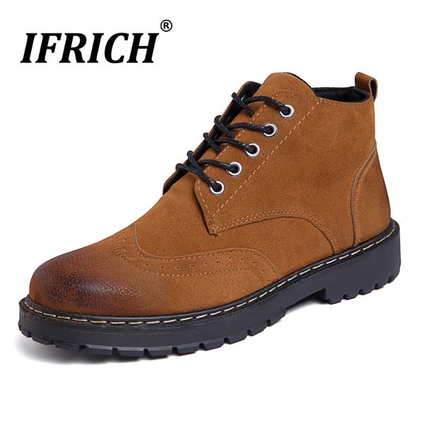 

autumn/winter boots for men fashion british retro boots men low ankle work mens anti-slip outdoor rubber, Black