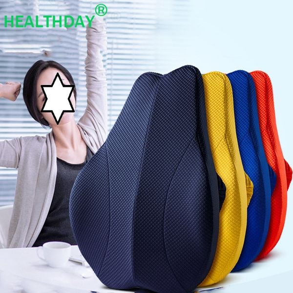 

pear shape lumbar support ergonomic design bamboo charcoal memory cotton core driving office protect lumbar spine back pillow