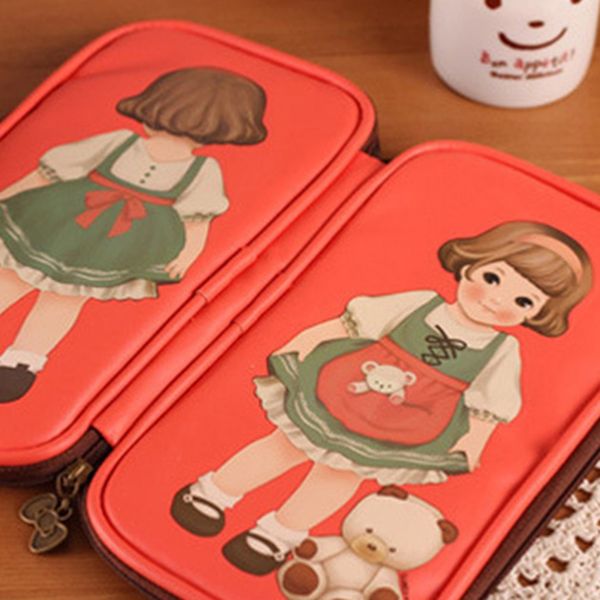 

creative lovely student pencil case cartoon pen case makeup bag
