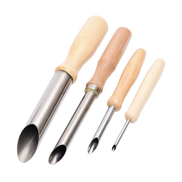 

4pcs hole cutter set ceramic sculpting tool assorted round clay diy drilling sculpture compact stainless steel carving pottery