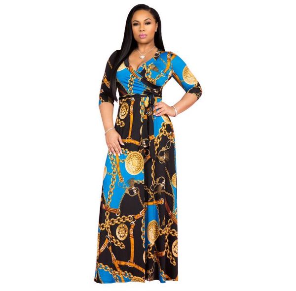 2019 Dashiki African Dresses For Women Top Bazin African Traditional Private Custom Clothes One Piece Half Sleeve Loose Dress Dresses Styles