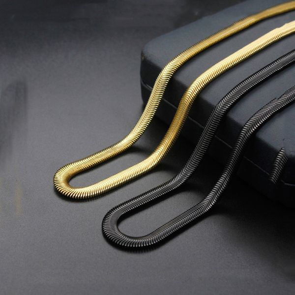 

fashion new titanium steel flat snake necklace stainless steel necklace gold and black color trend sale, Silver