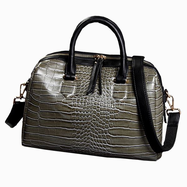 

new 2020 crocodile pattern pillow boston handbag handbag shoulder bag zip korean wild messenger bag