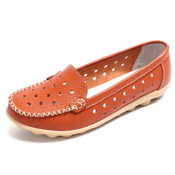 

women's shoes fashion genuine leather large size moccosins slip-on foot covering casual shoes mom shoes, Black