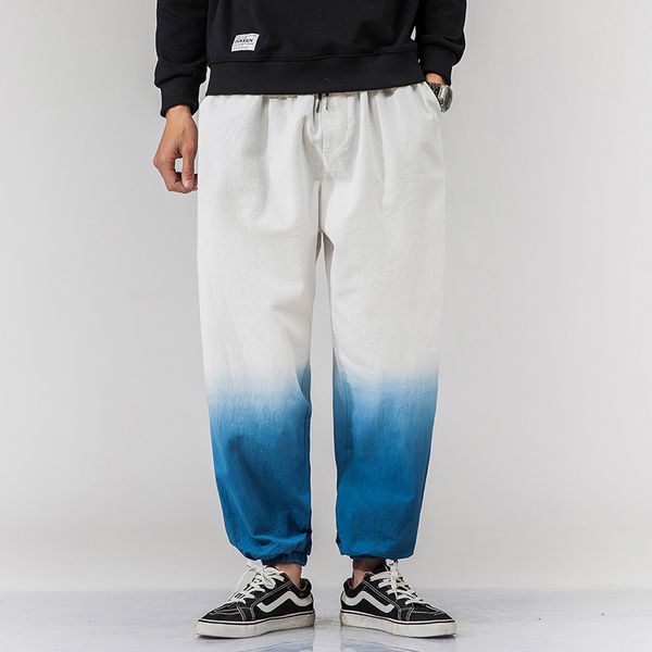 

tie-dye casual pants men's fashion cotton joggers track pants men streetwear sweatpants wild loose hip hop trousers mens m-5xl, Black
