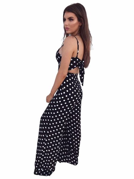 

new fashion dot print rompers women jumpsuit strap summer jumpsuit women body mujer playsuit d282, Black;white