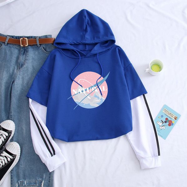 

повседневная толстовка с капюшоном планет длинного рукав natural printed осенней мода поддельных из двух частей толстовки мужчина пуловер дл, Black