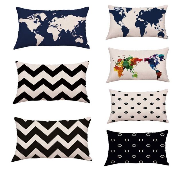 

nordic прямоугольник печатные декоративные бросок наволочка печати льняная наволочка декор cuscino cover cover