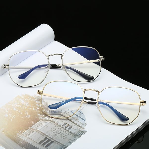 

retro designer metal zero diopter eyewear oval round transparent glasses frame myopia frame mirror eyeglasses 2019, Silver